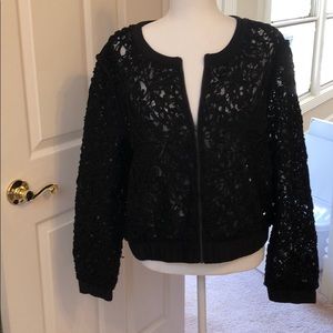 Pixley/Stirch Fix Black lace zippered jacket